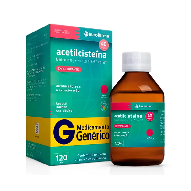 Acetilcisteína Xarope 120ml Adulto e Infantil